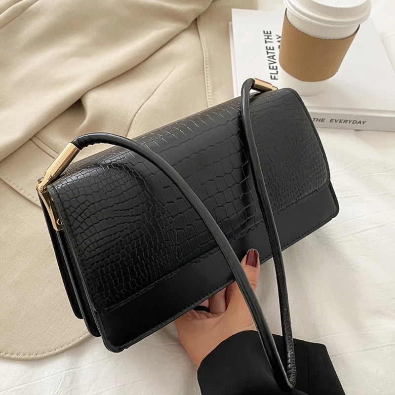 Small Soft PU Leather Handbag | Vintage Armpit Shoulder Bag Luxegan