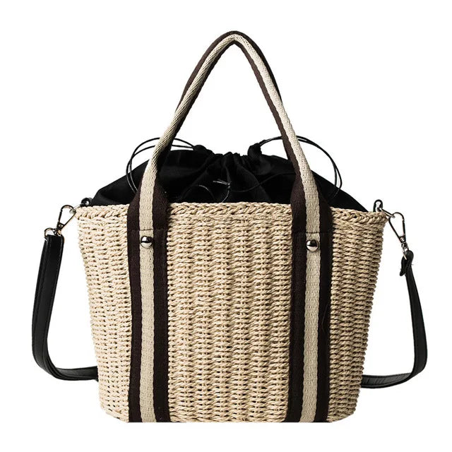Summer Straw Handbag | Large Capacity Woven Shoulder Bag & Bohemian Beach Tote Luxegan