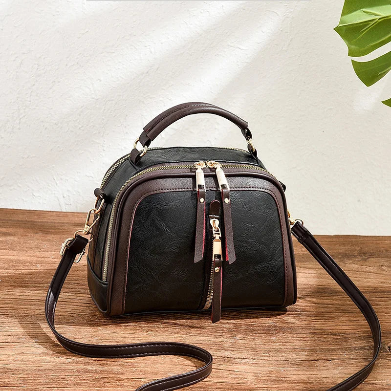Luxury Alligator-Pattern Shell Handbag | Sophisticated Designer Shoulder Messenger Bag | Elegant Stone-Texture PU Leather Purse | "Dignified" Soft Crossbody for Versatile Fashion Styling Luxegan