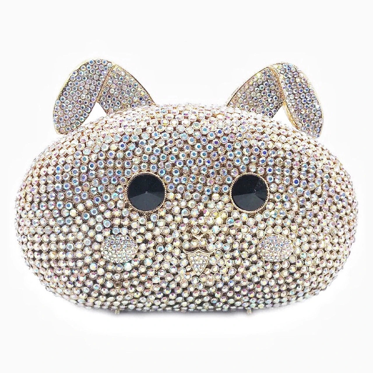 Luxury Diamond-Inlay Rabbit-Shape Crystal Clutch | Sophisticated Rhinestone Evening Purse | Elegant Magnetic Wedding & Party Handbag | "Dignified" Multi-Functional Statement Piece Luxegan