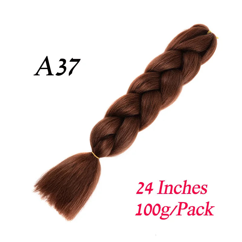 Lihui 24 Inch Pre-Stretched Synthetic Braiding Hair – Kanekalon Jumbo Braid | 100g | 100+ Ombre Colors