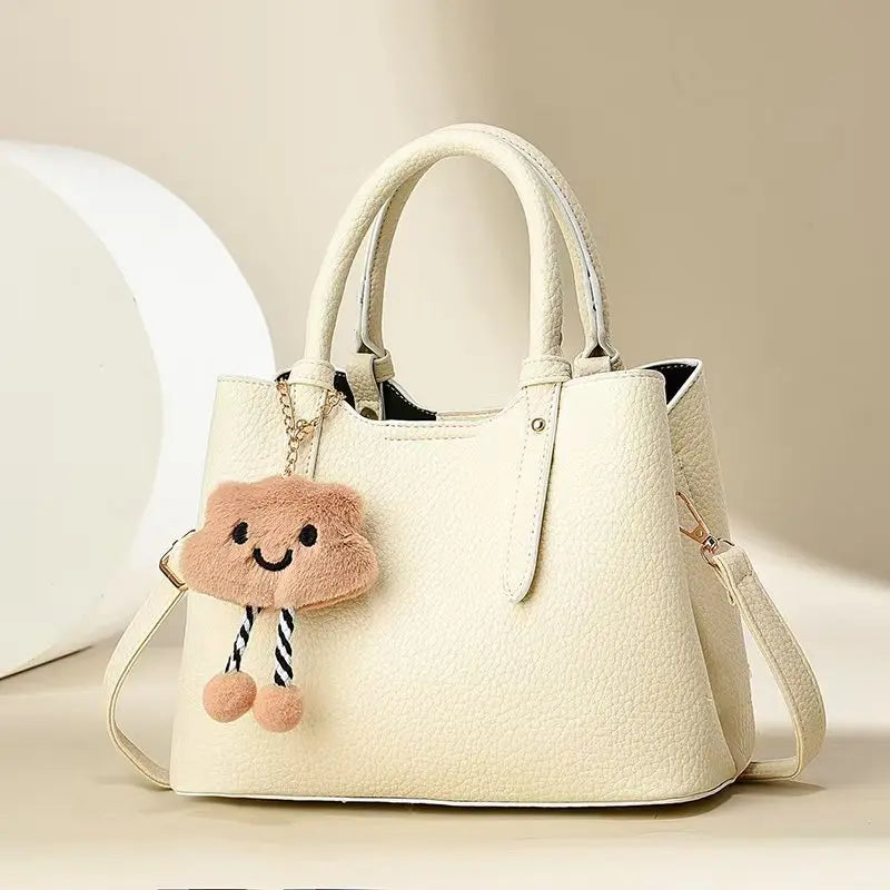 New Trendy PU Leather Handbag | Luxury Designer Shoulder Bag | Fashion Crossbody Tote for Women with Chain Detail | Lightweight Waterproof Travel Purse (Model A91762) Luxegan