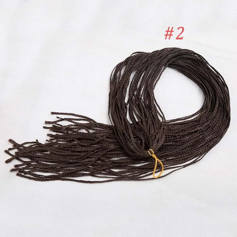 Zizi Box Braids Synthetic Crochet Hair 28in | Thin Box Braids | 22 Colors Luxegan