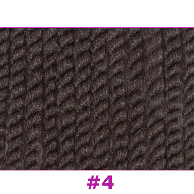 Big Senegalese Twist Crochet Braids Hair Extensions - 12", 18" & 22" Pre-Looped Ombre Synthetic Braiding Hair - Low Temperature Fiber 12 Strands/Pack Jumbo Twist Crochet Hair for Women Luxegan