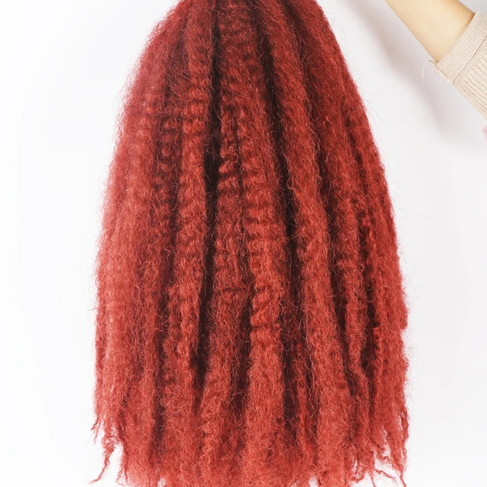 18-Inch Afro Kinky Marley Crochet Braiding Hair - Ombre Synthetic Crochet Braids Hair Extensions - High Temperature Fiber Marley Twist Hair for Protective Styles (30 Strands/Pack, 100g) Luxegan