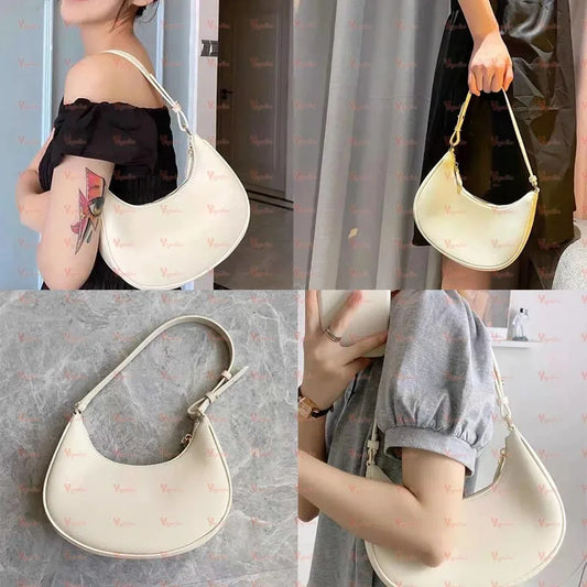 Luxury Designer PU Leather Underarm Bag | Fashion Women's Solid Color Pleated Clutch & Shoulder Hobo Tote Bag Luxegan