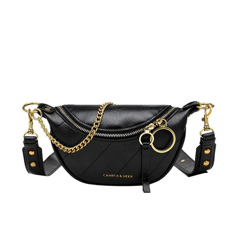 New Women’s Casual Designer Crossbody Shoulder Bag | Metal Chain Purse Tote & Fashionable Leather Clutch Chest Bag Luxegan
