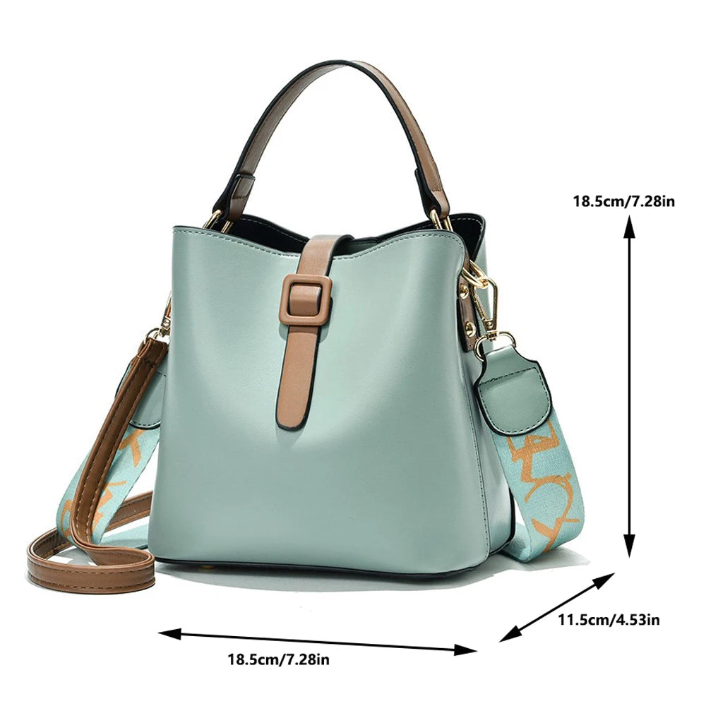 Bolso de mujer de nueva moda con estampado, correa ancha para el hombro, bolso de hombro individual, bolso cruzado, bolso de mano para mujer, bolso de cubo