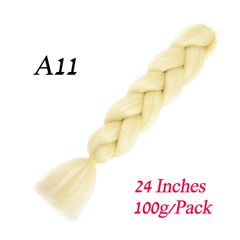 Lihui 24 Inch Pre-Stretched Synthetic Braiding Hair – Kanekalon Jumbo Braid | 100g | 100+ Ombre Colors