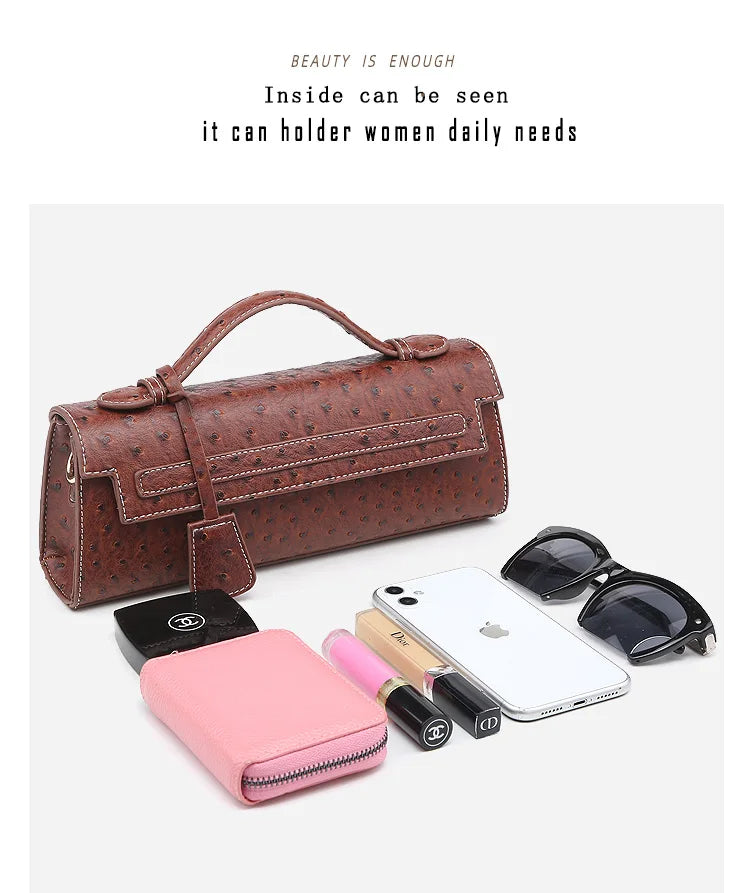 Classic Elegant Ostrich Women's Clutch Bag | Python Handbag, Tote & Messenger Bag Luxegan