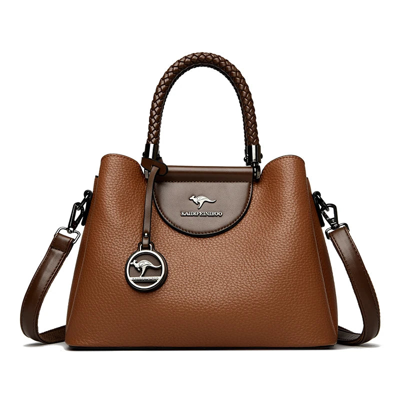 Fashion Geometric Rivet Frame Handbag | Durable Women’s Single Strap Shoulder Bag | High-End PU Leather Daily Tote with Rivet Decoration | Anti-Theft Festive Gift Purse (Model 5156) Luxegan