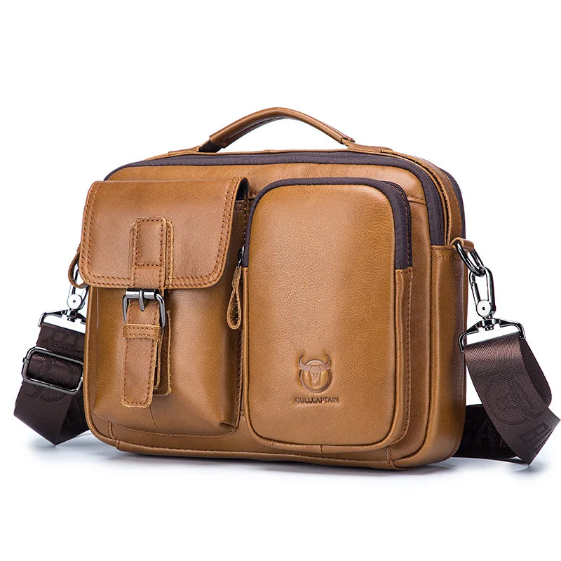 New Genuine Leather Men Crossbody Bag Male Briefcase Messenger Bag | Casual Business Briefcase Style Men Shoulder Bag Luxegan