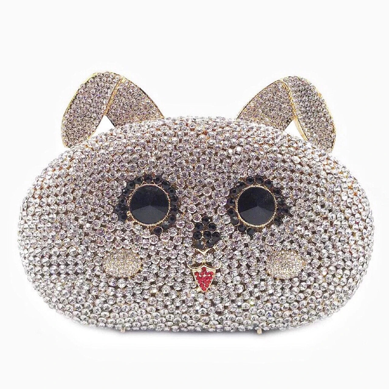 Luxury Diamond-Inlay Rabbit-Shape Crystal Clutch | Sophisticated Rhinestone Evening Purse | Elegant Magnetic Wedding & Party Handbag | "Dignified" Multi-Functional Statement Piece Luxegan