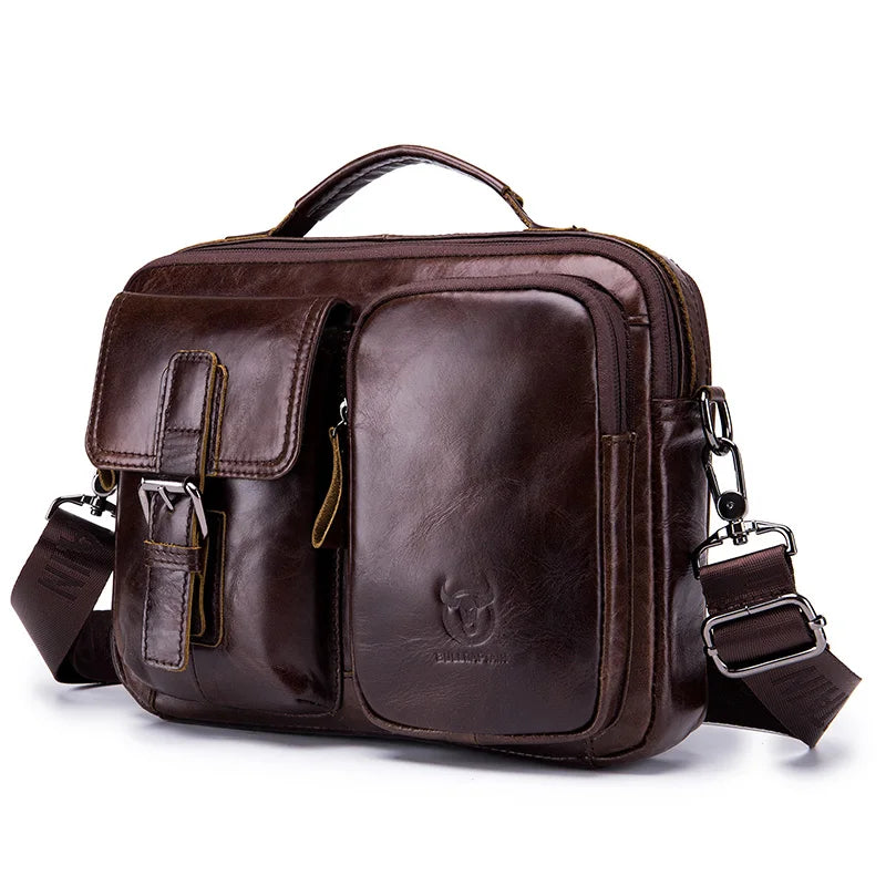 New Genuine Leather Men Crossbody Bag Male Briefcase Messenger Bag | Casual Business Briefcase Style Men Shoulder Bag Luxegan
