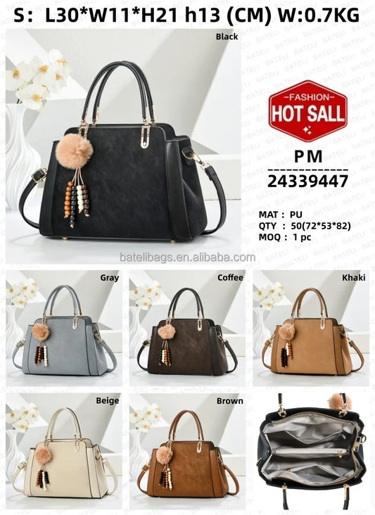 New Style Velvet Surface High-Quality Handbag | Atmospheric Large Capacity Fashionable Bucket Bag | Dignified and Elegant Women's Shoulder Purse | Luxury Chain Strap Tote (Model BTL-24339-WN) Luxegan