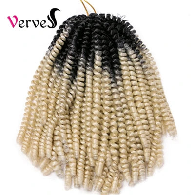 Spring Twist Crochet Braiding Hair 8 Inch – Ombre Synthetic Braid Extensions 30 Strands/Pack (26 - view 15