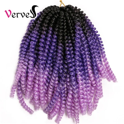 Spring Twist Crochet Braiding Hair 8 Inch – Ombre Synthetic Braid Extensions 30 Strands/Pack (26 - view 14