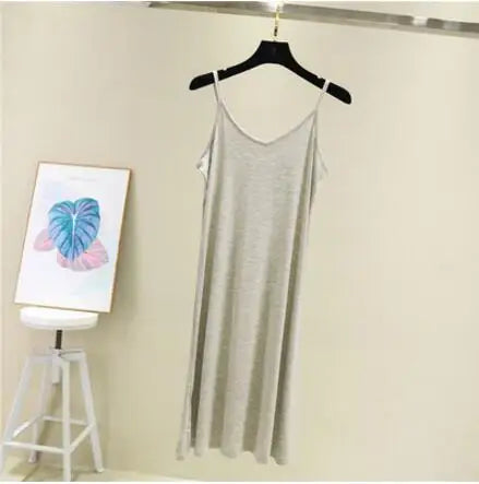 Satin Camisole Slip Dress | O-Neck Spaghetti Strap A-Line Beach & Casual Dress Luxegan