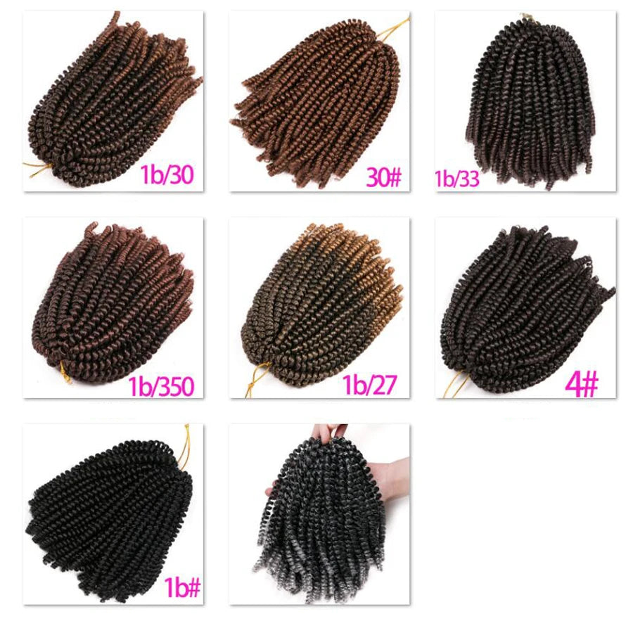Spring Twist Crochet Braiding Hair 8 Inch – Ombre Synthetic Braid Extensions 30 Strands/Pack (26 - view 5