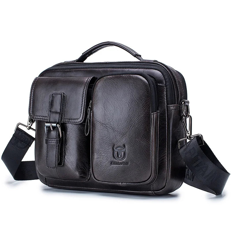 New Genuine Leather Men Crossbody Bag Male Briefcase Messenger Bag | Casual Business Briefcase Style Men Shoulder Bag Luxegan