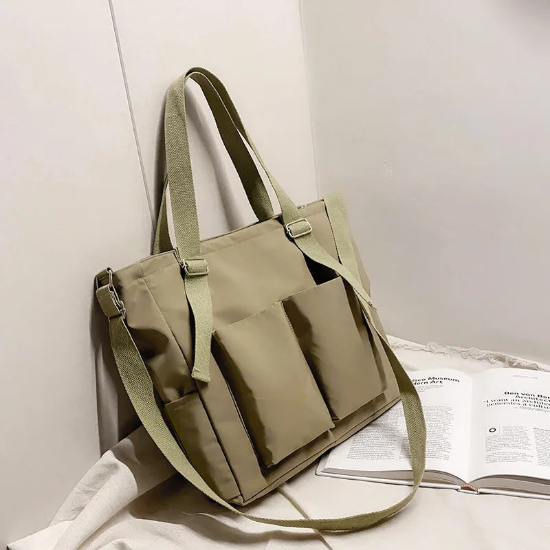 Waterproof Nylon Shopper Tote | Soft Large Capacity Crossbody Bag Luxegan