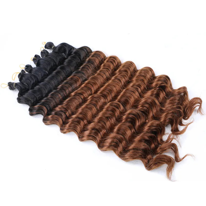 20" Deep Curly Crochet Braiding Hair | Deep Wave Bulk Synthetic Braid Extensions | 23 Colors