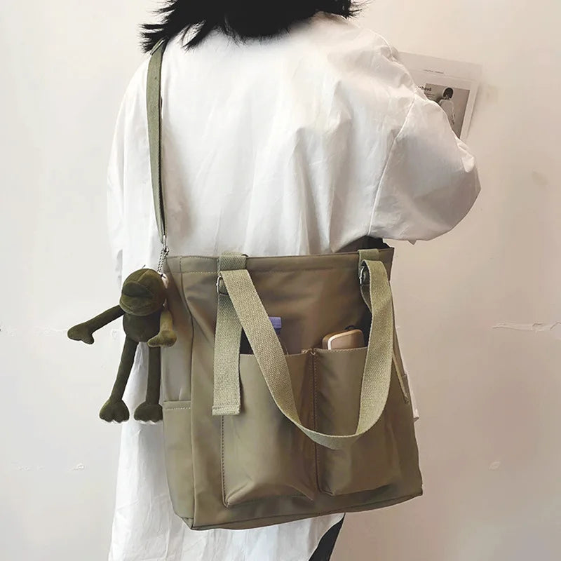 Waterproof Nylon Shopper Tote | Soft Large Capacity Crossbody Bag Luxegan
