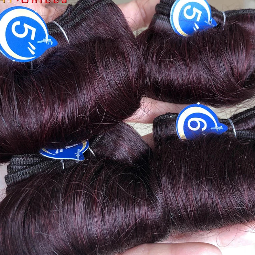Brazilian Curly Hair Weave Bundles – 4 Pcs/Lot 100% Remy Human Hair Afro Curly Weave 5 5 6 7 Inches (6 Colors)