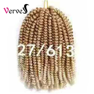 Spring Twist Crochet Braiding Hair 8 Inch – Ombre Synthetic Braid Extensions 30 Strands/Pack (26 - view 29