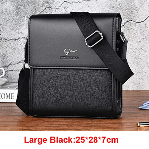 Luxury PU Leather Messenger Bag | Men's Hard Business Office Work Crossbody Briefcase Luxegan
