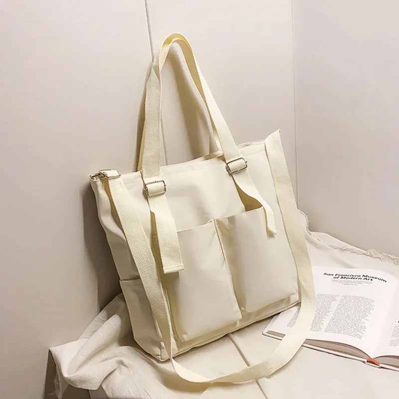 Waterproof Nylon Shopper Tote | Soft Large Capacity Crossbody Bag Luxegan
