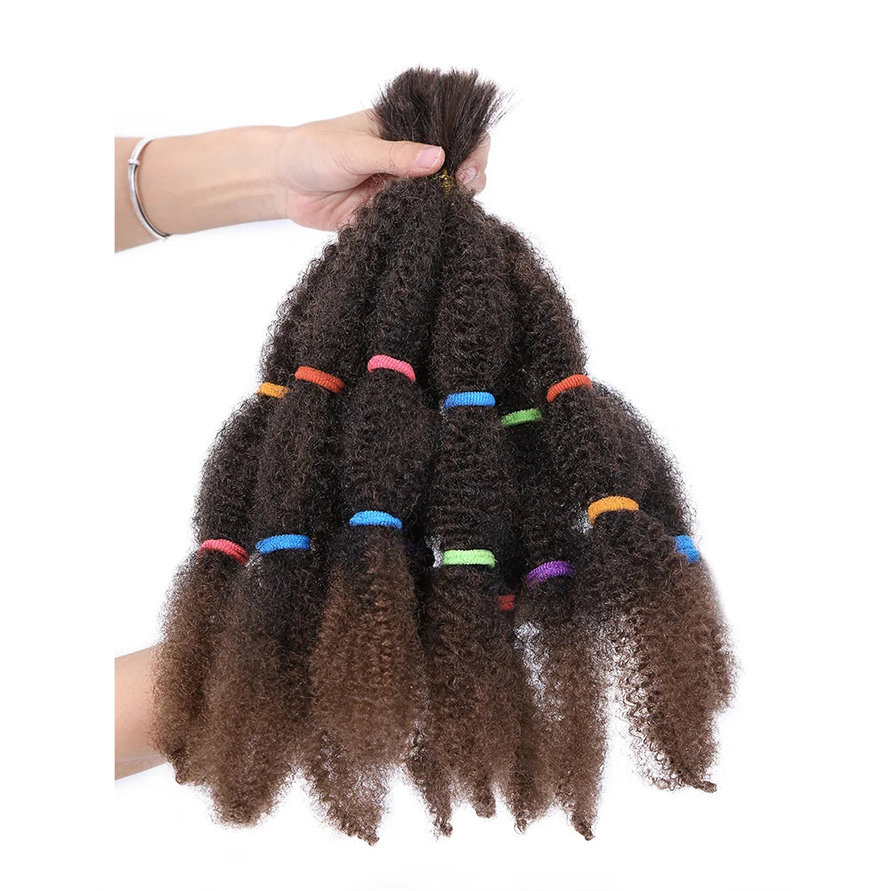 12" Frosted Afro Kinky Bulk Synthetic Hair for Crochet Braids | Short Curly Hair Extensions Luxegan