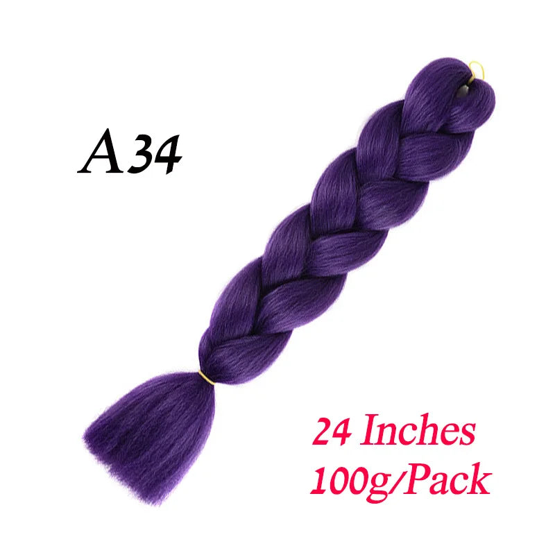 Lihui 24 Inch Pre-Stretched Synthetic Braiding Hair – Kanekalon Jumbo Braid | 100g | 100+ Ombre Colors