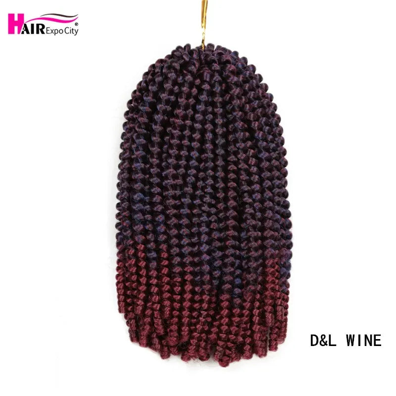 Spring Twist Crochet Hair 12 Inch – Afro Fluffy Synthetic Twist Braids | Ombre & Solid | 25 Colors - view 3