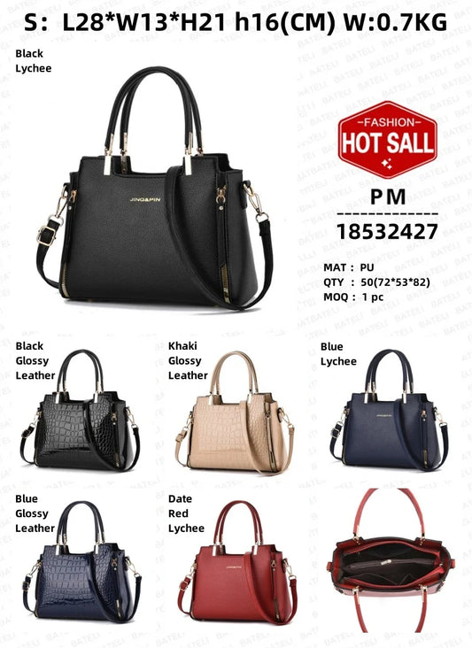 New Crocodile Pattern Large Capacity Shoulder Bag | Versatile Fashion Retro Tote | Simple Elegant Temperament Handbag | High-Quality PU Leather Crossbody Messenger Bag Luxegan