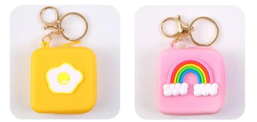 Cute Women Coin Wallet Pendant Keychain | Silicone Round Coins Bag Small Girls Key Bag | Mini Purse Kid Gift Luxegan