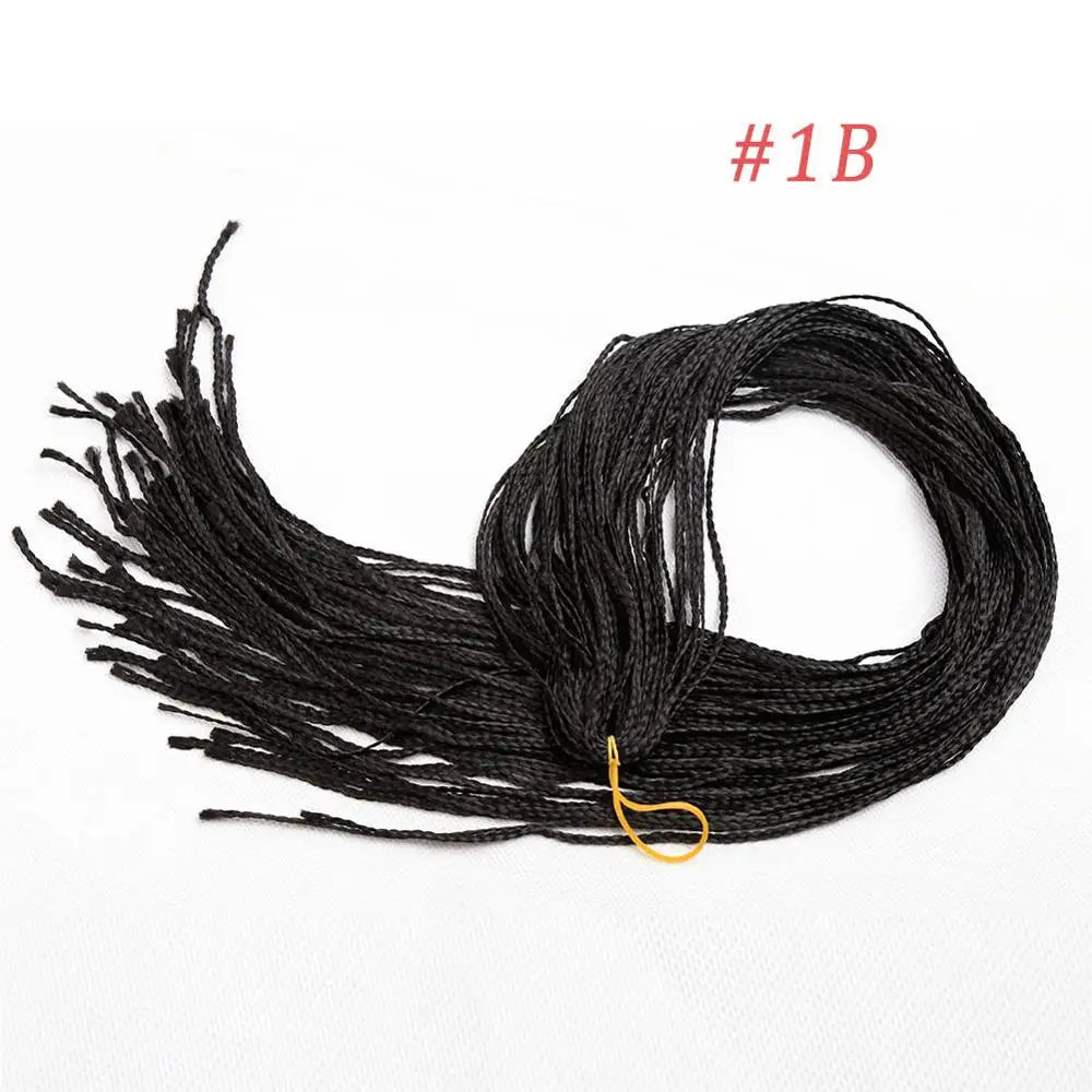 Zizi Box Braids Synthetic Crochet Hair 28in | Thin Box Braids | 22 Colors Luxegan