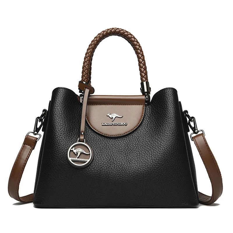 Fashion Geometric Rivet Frame Handbag | Durable Women’s Single Strap Shoulder Bag | High-End PU Leather Daily Tote with Rivet Decoration | Anti-Theft Festive Gift Purse (Model 5156) Luxegan