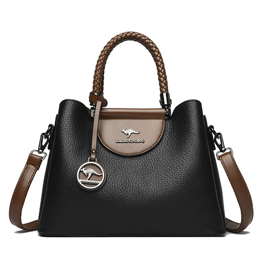 Fashion Geometric Rivet Frame Handbag | Durable Women’s Single Strap Shoulder Bag | High-End PU Leather Daily Tote with Rivet Decoration | Anti-Theft Festive Gift Purse (Model 5156) Luxegan
