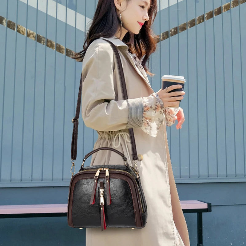 Luxury Alligator-Pattern Shell Handbag | Sophisticated Designer Shoulder Messenger Bag | Elegant Stone-Texture PU Leather Purse | "Dignified" Soft Crossbody for Versatile Fashion Styling Luxegan