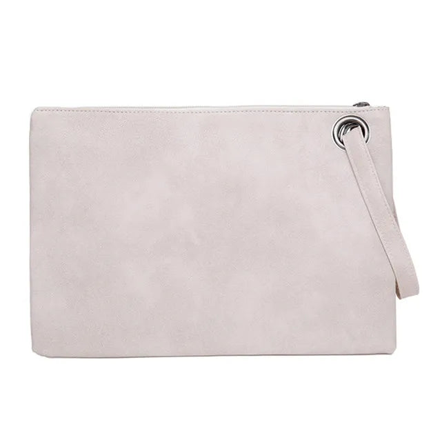 Fashion Solid Women's Clutch Bag Leather Women Envelope Bag Clutch Evening Bag Female Clutches Handbag Free Shipping Luxegan