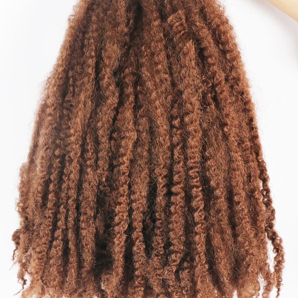 18-Inch Afro Kinky Marley Crochet Braiding Hair - Ombre Synthetic Crochet Braids Hair Extensions - High Temperature Fiber Marley Twist Hair for Protective Styles (30 Strands/Pack, 100g) Luxegan