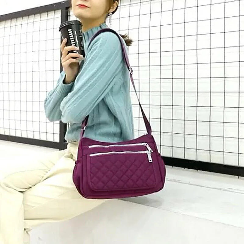 Nylon Waterproof Multi-Pocket Tote | Fashionable Travel Messenger Bag Luxegan