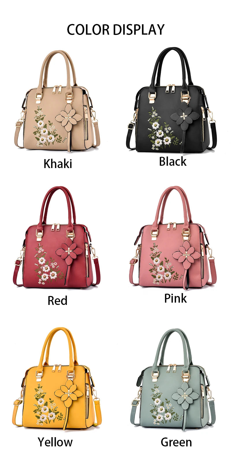 Luxury PU Leather Embroidered Tote | Tassel Crossbody & Handle Bag Luxegan