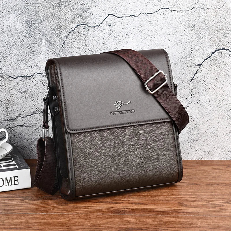 Luxury PU Leather Messenger Bag | Men's Hard Business Office Work Crossbody Briefcase Luxegan