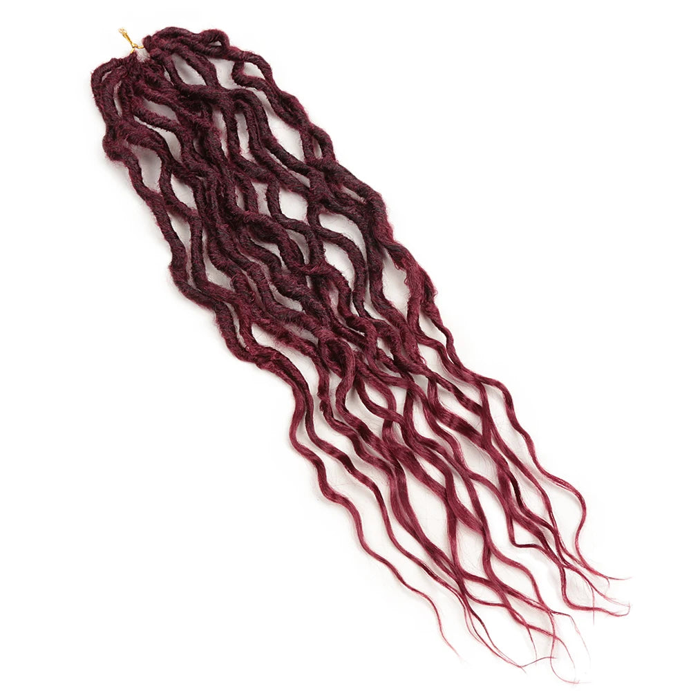 Goddess Locs Wavy Faux Locs Crochet Hair | 16–24 Inch Luxegan