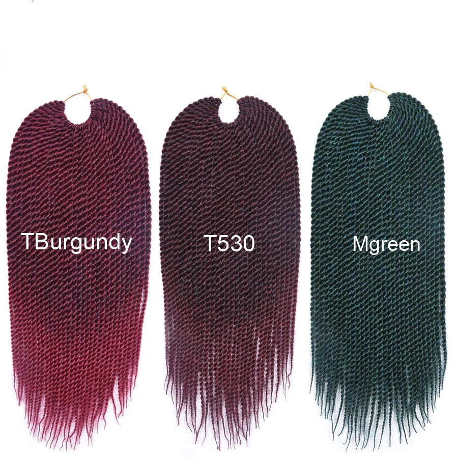 Hand-Made Twist Braid Crochet Hair Extensions | Low-Temperature Synthetic Braiding Hair | 30 Strands/Pack Ombre Twist Braids for Women and Girls Luxegan
