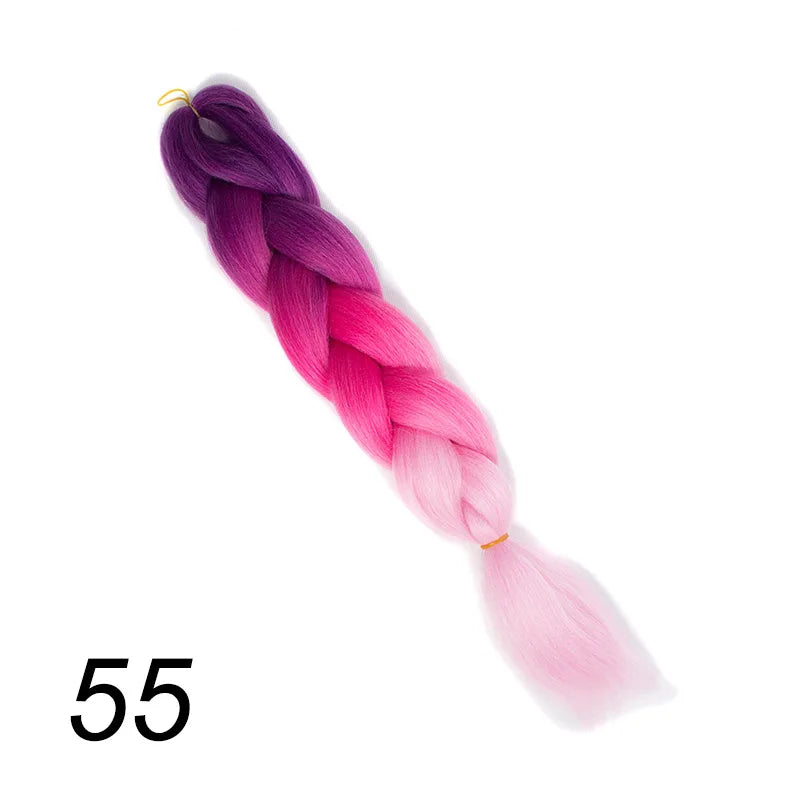Ombre Jumbo Braiding Hair | Kanekalon Synthetic | 95+ Colours | 24 Inches