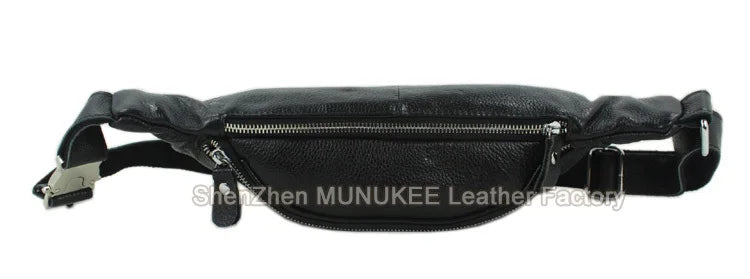 Genuine Leather Fashion Waist Bag | Sophisticated "Pillow" Silhouette | Premium Cowhide Leather Belt Bag & Fanny Pack | "Dignified" High-Performance Money Belt for Radiant Versatile Styling Luxegan