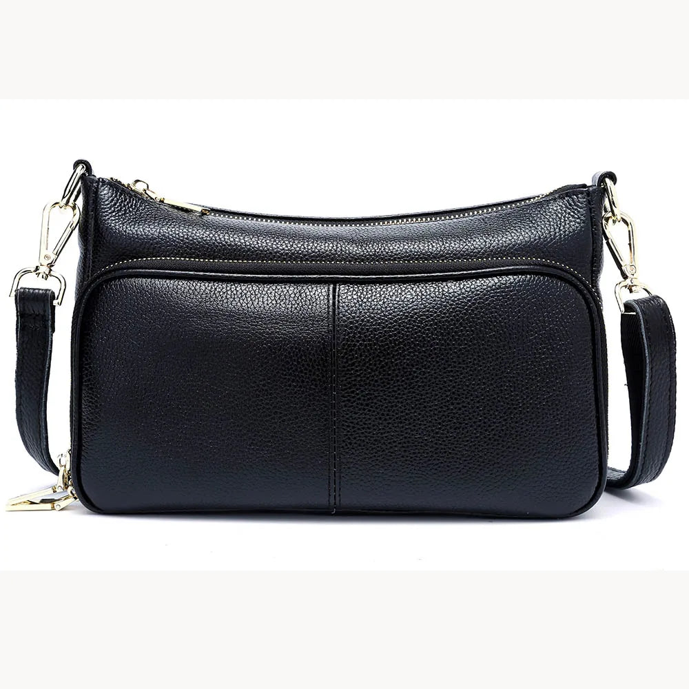 Women's Handbag 100% Genuine Leather Ladies Shoulder Crossbody Messenger Bag | Fashion Hobos Black High Quality Luxegan